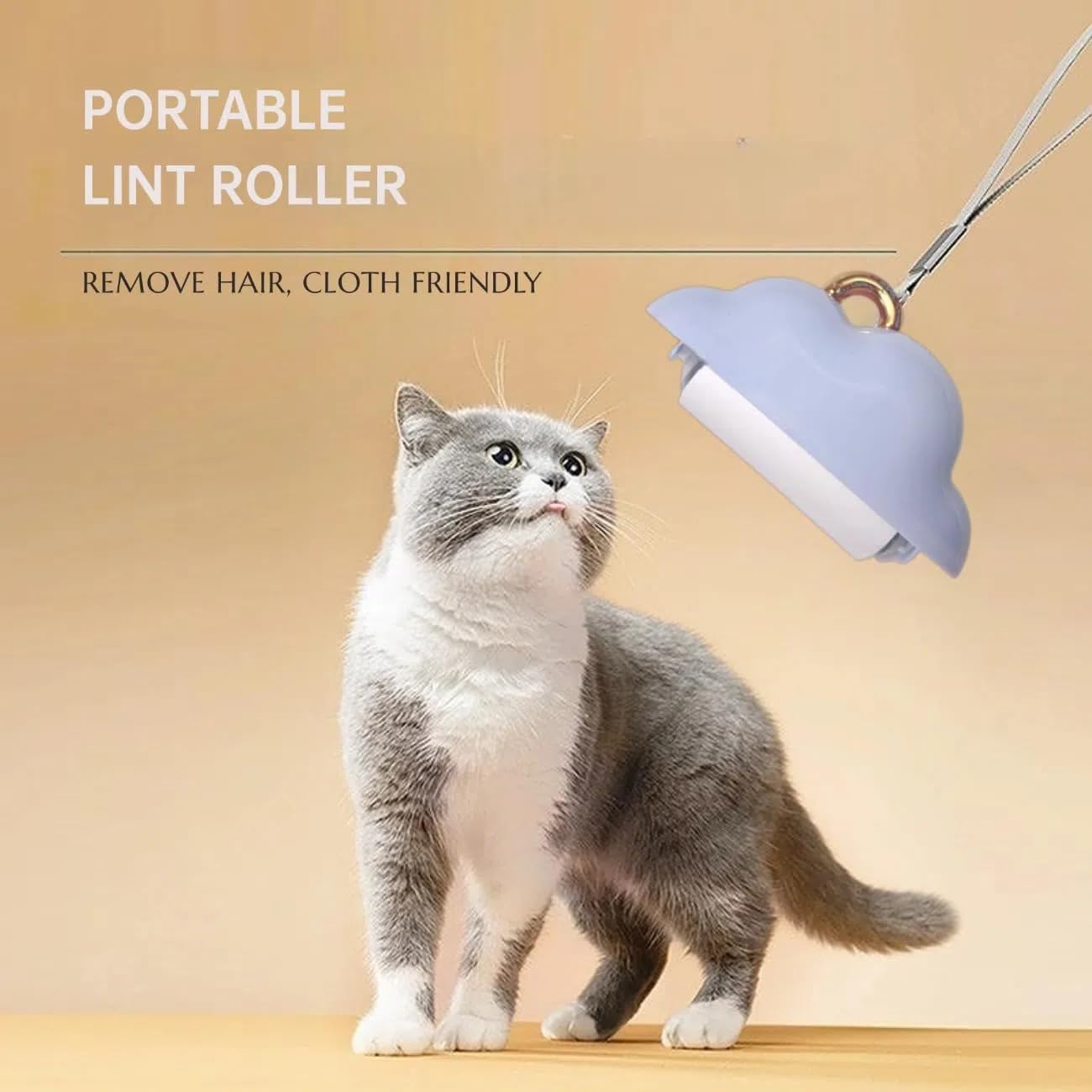 Portable Lint Roller 150 Sheets Travel Size, Mini Lint Roller for Clothes and Reusable Pet Hair Remover, Cute Small Sticky Dust Remover Refillable