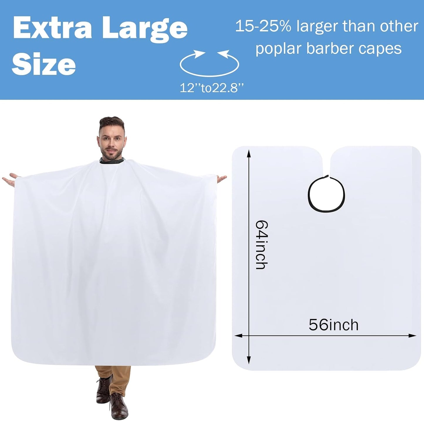 12Pcs Barber Cape 64 x 56'' Large Waterproof Hair Cutting Salon Cape Adjustable Snaps for Hair Dye Salon Stylist Supplies