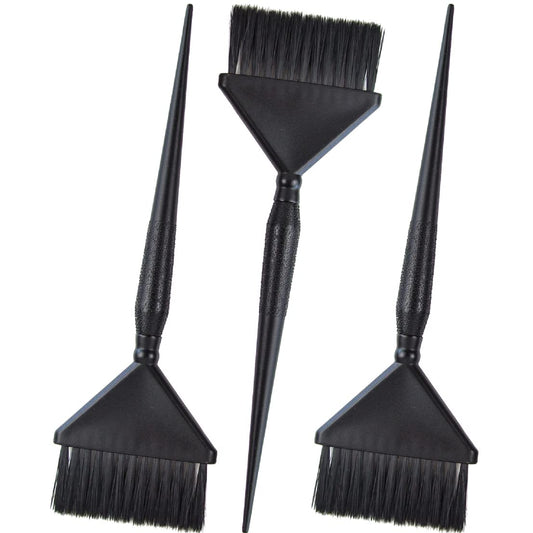 3 Extra Wide Hair Dye Applicator Brushes - Color Brush Set for Root Touch Up (Black)