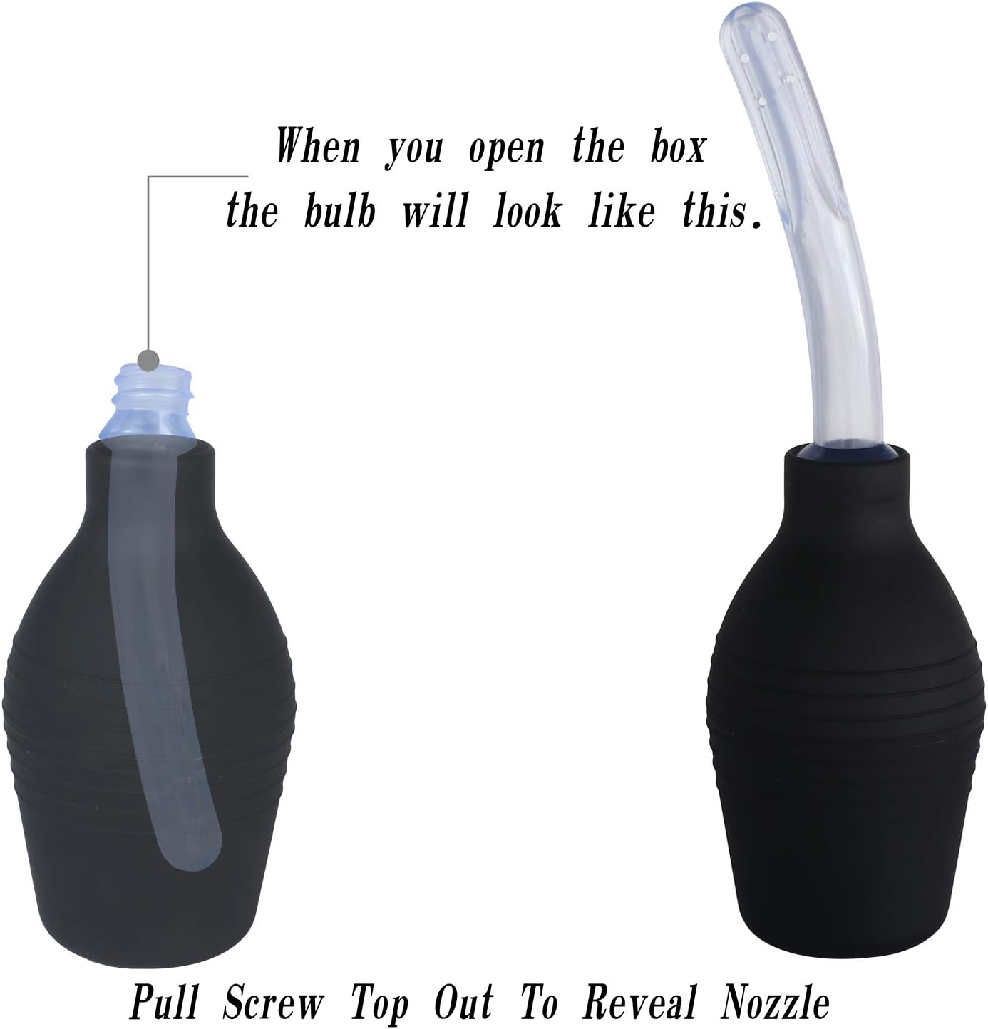 Abyclean Anal Douche Enema Bulb Vaginal Douche Enema Cleaner for Women’s or Man’s Health (310ml Black and Transparent)