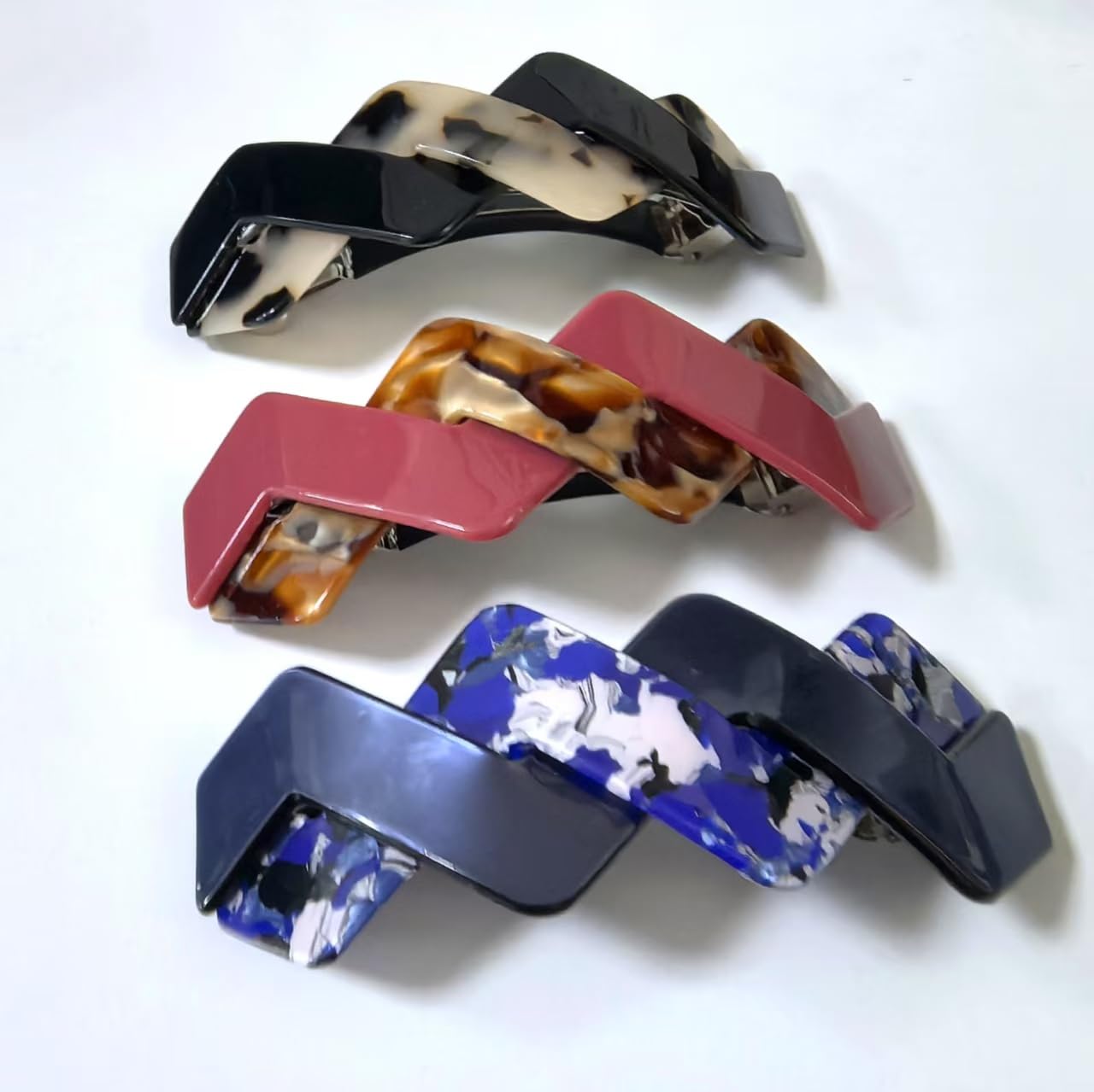 3 Pcs Hair Barrettes for Women Hair Clips Womens Hair Accessories Large French Hair Pin Retro Hair Clasp Accessories for thick hair-1t (mahua25)