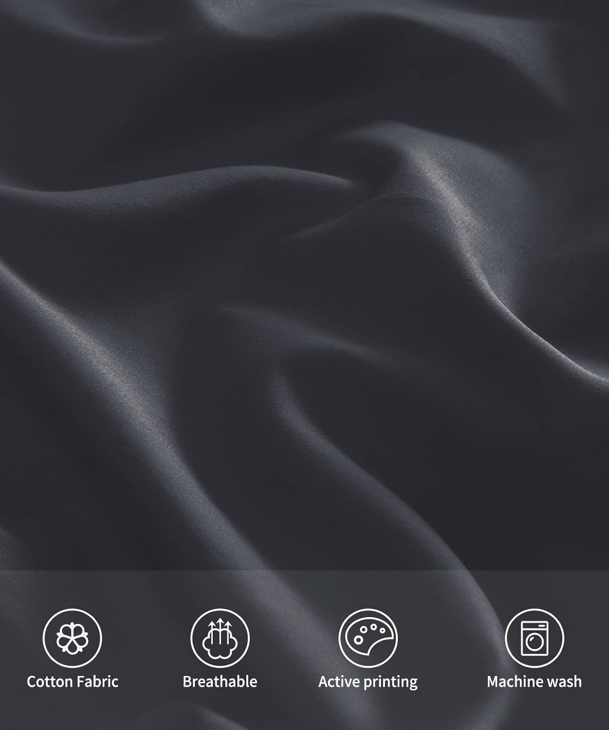 Warmstar Cotton Pillow Cases King Size Set of 2, 600 Thread Count Pillowcases 20x36 Inches, Soft Long Staple Cotton Pillowcases Breathable with Envelope Closure,Black