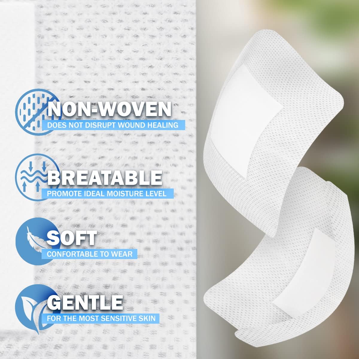 EVERLIT Island Dressing Bordered Gauze | Large Wound Care Bandage with Adhesive Border| Sterile, Soft & Highly Absorbent Medical Grade Dressing Pad (4x4 Inch (Pack of 50))