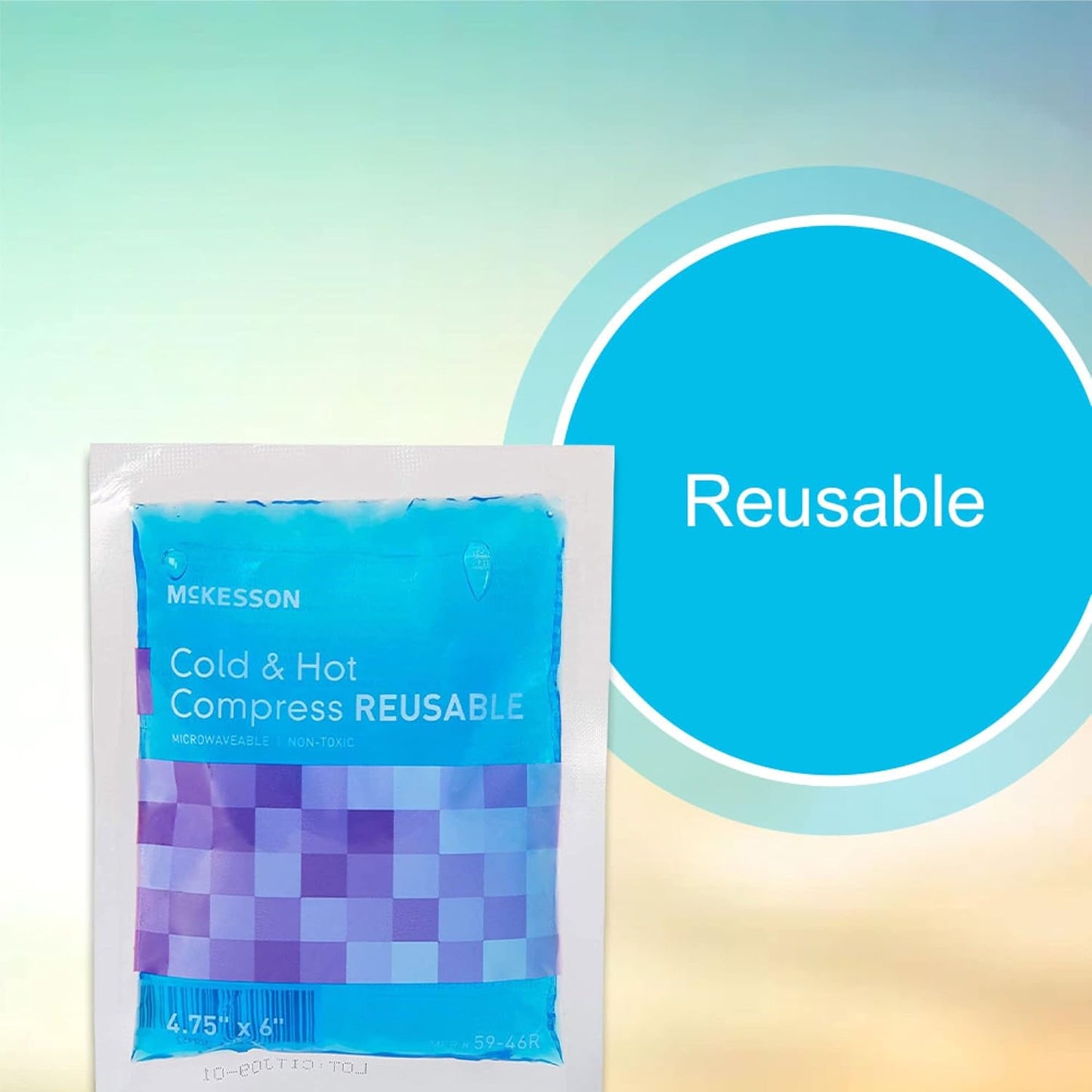 McKesson Cold and Hot Compress Reusable [24 Pack] Gel Ice Hot Packs for Injuries, 4.75 in x 6 in