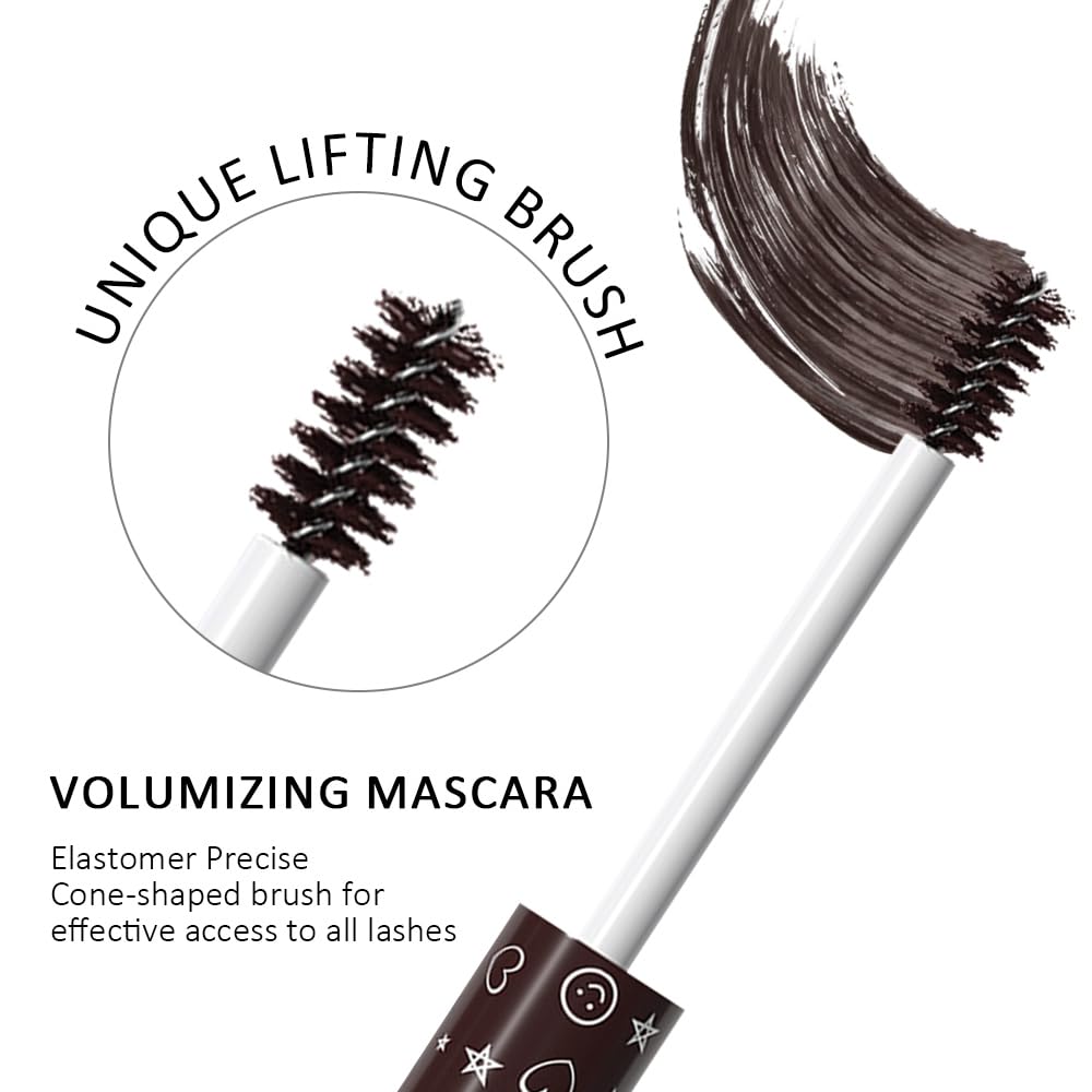 Colored Mascara for Eyelashes Set,Colorful Waterproof for eyelashes Long lasting Charming Voluminous for Women Halloween Eye Makeup (2Pcs 02#Brown&05#Red, F)