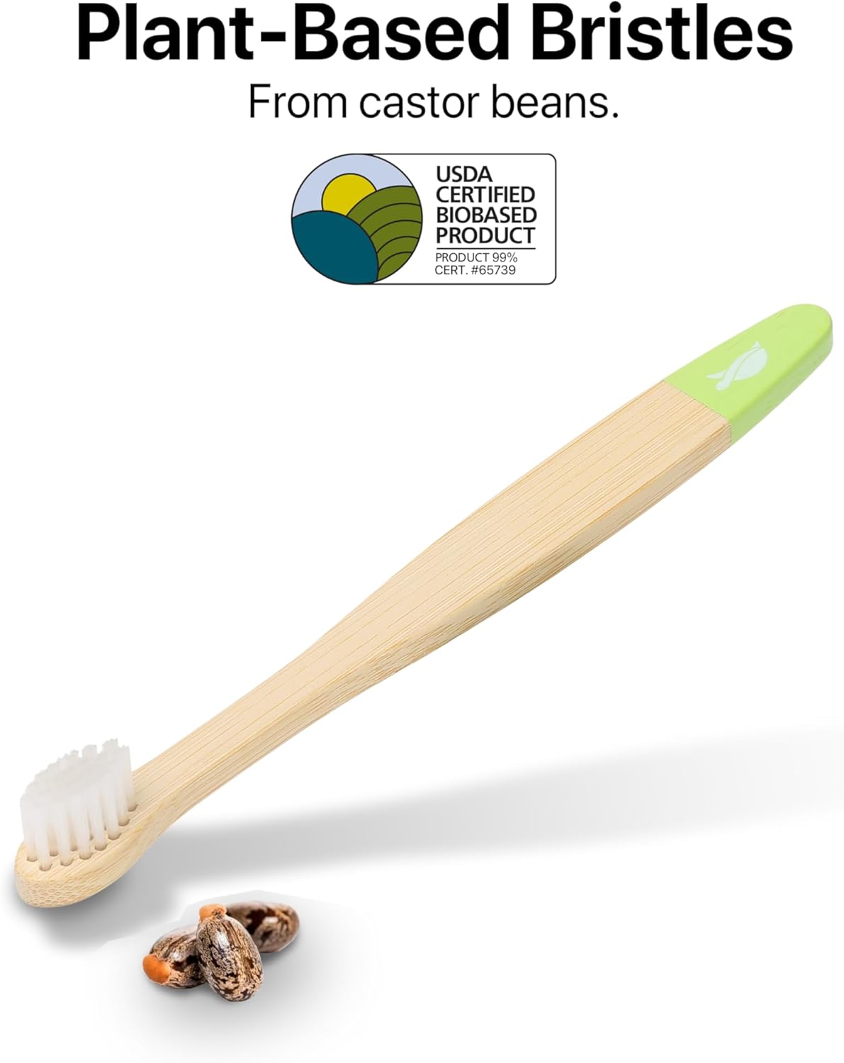 Sea Turtle Plant-Based Bristles, Ultra-Soft Bamboo Toothbrushes, Individually Sealed for Babies (10 Pack)