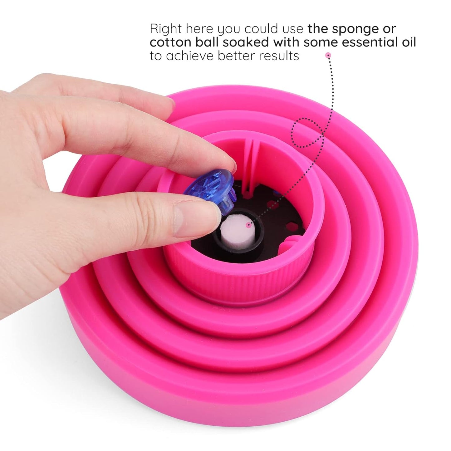 Segbeauty Travel Foldable Hair Diffuser, Collapsible Portable Hair Diffuser Easy for Natural Fine Thick Hair, Universal Blow Dryer Attachment for Blow Dryer with Nozzle 1.65-1.77In (Rose Red)