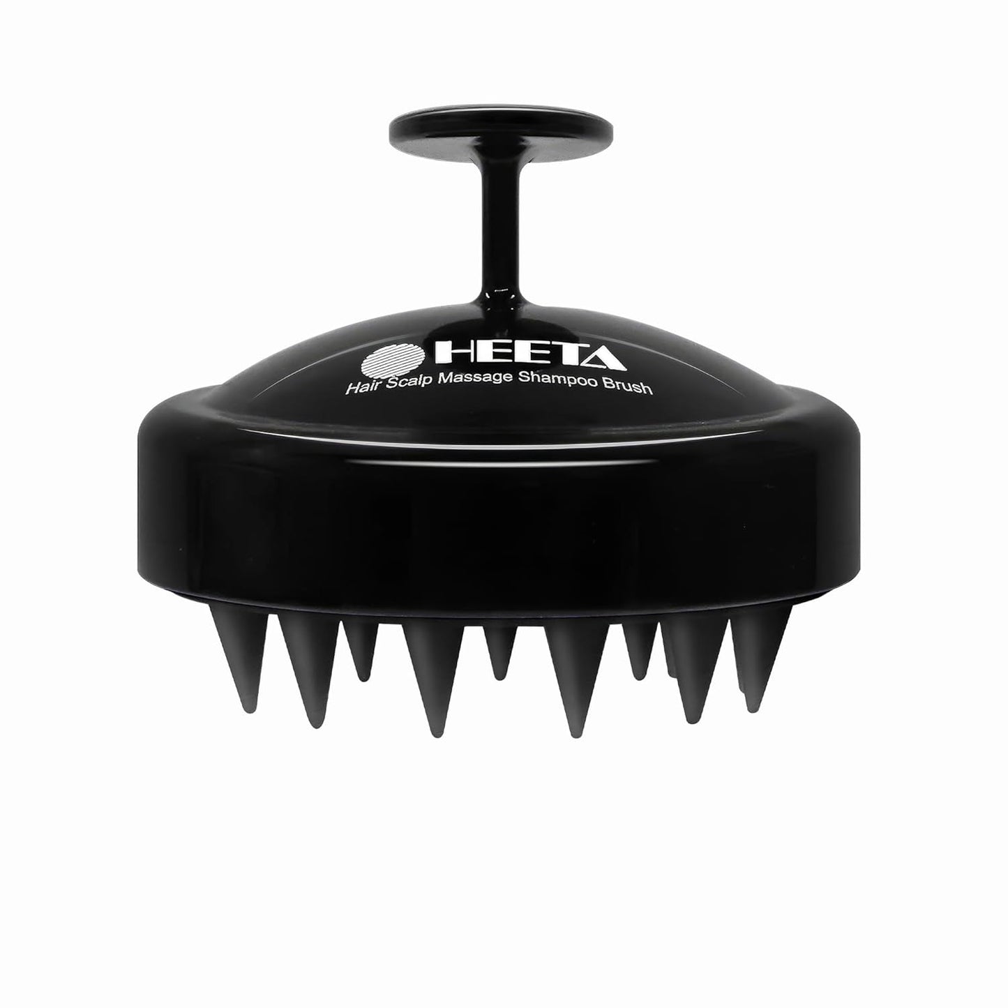 HEETA Scalp Massager Hair Growth, Soft Silicone Scalp Scrubber Shampoo Brush for Exfoliation, Dandruff Removal Head Massage Stress Relax, Wet & Dry Use for Thick Thin Curly Hair Care, Whole Black