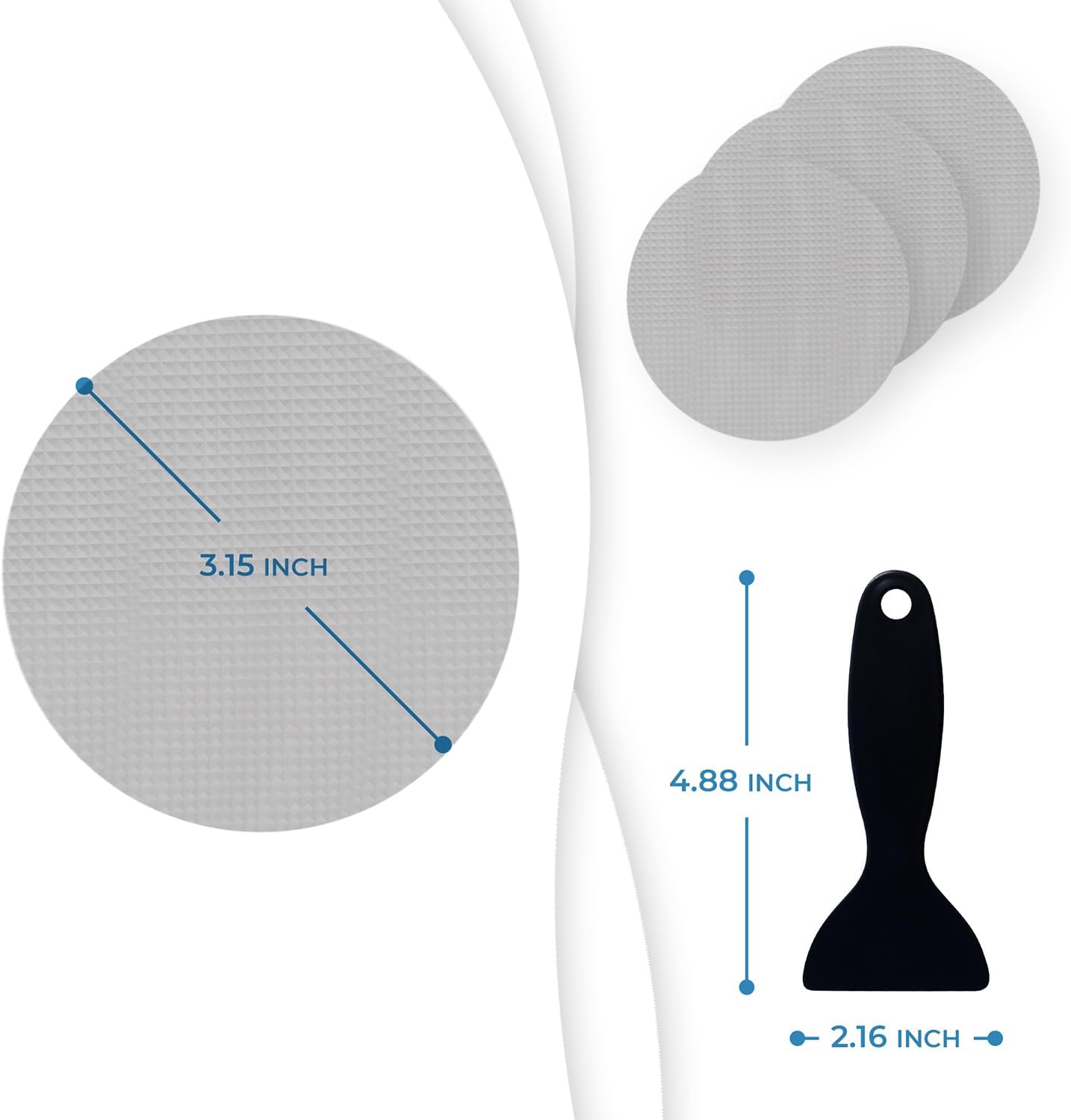 Anti Slip Shower Stickers 24 PCS, Gray Non-Slip Shower Strips for Adults, Premium Adhesive Bath Tub Stickers