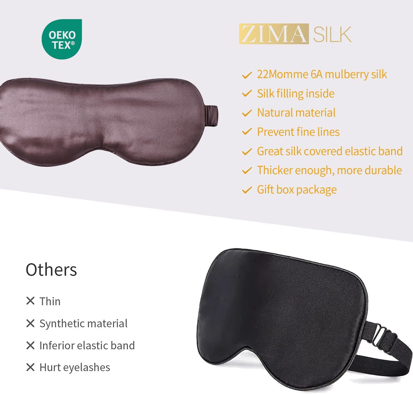 ZIMASILK Adjustable 100% 22 Momme Mulberry Silk Sleep Mask for Sleeping, Filled with Premium Mulberry Silk, Softest & Breathable Eye Sleeping Mask (Plum Wine)