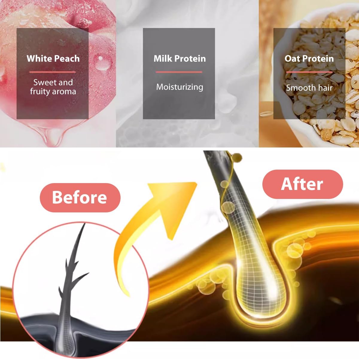 Bee & Flower Shampoo Bar White Peach Hydrating Shampoo Bar Nourishing & Smoothing All Natural Travel Shampoos Bars for All Hair Types - 2.1 oz (Comes with Mesh Bag and Tin Box)