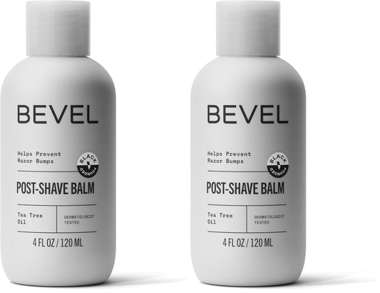 Bevel After Shave Balm for Men with Shea Butter and Jojoba Oil, Soothes and Cools Skin to Help Prevent Ingrown Hairs and Razor Bumps, 4 Fl Oz (Packaging May Vary) (Pack of 2)