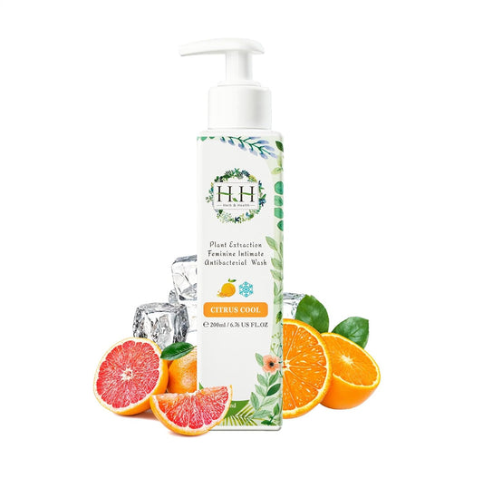 HH Herb & Health Feminine Wash for Women, pH3.6 Lactobacillus Cleanser with Botanical Extracts, Hydrating & Cooling Intimate Care for Odor Dryness and Itch, Sensitive Skin Safe, Citrus Scent Cool