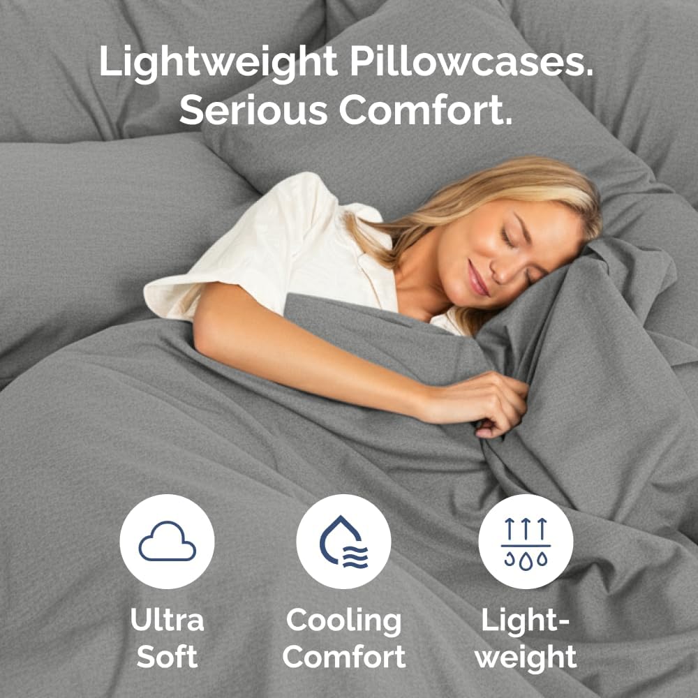 King Pillow Cases Set of 10 - Ultra Soft Hotel Quality Pillowcase Covers - Comfy & Wrinkle Free - Shrink, Stain and Fade Resistant - Machine Washable Pillow Protectors - 10 Piece Set - Heathered Grey