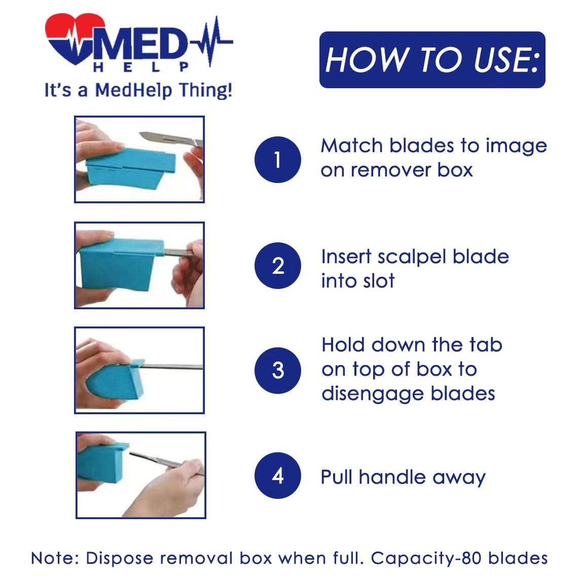 Scalpel Blade Remover, Handheld Disposable Sharps Container, Blade Disposal for Dermaplaning Razor Blade Remover Box Dermaplane Blade Remover Box