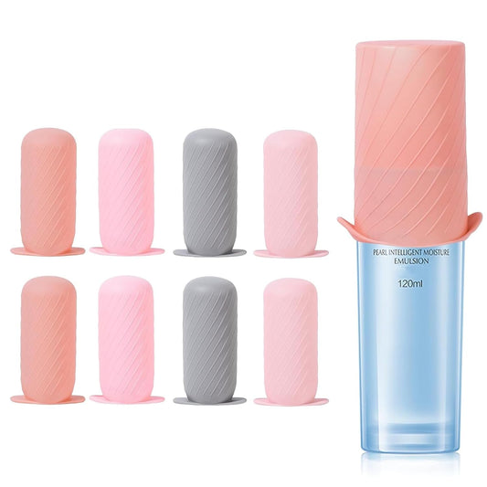 Bottle Covers for Travel, Leak Proofing, Travel Size Container Silicone toiletry sleeves, Leak Locks Travel Accessories for Shampoo Wash Body Bottles and other beauty and personal care(8pcs)
