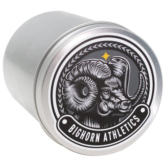 Bighorn Athletics Silver Tin Can Holder, Large | Holds 8-Rolls of 0.5-Inch Athletic Finger Tape | Tape Not Included