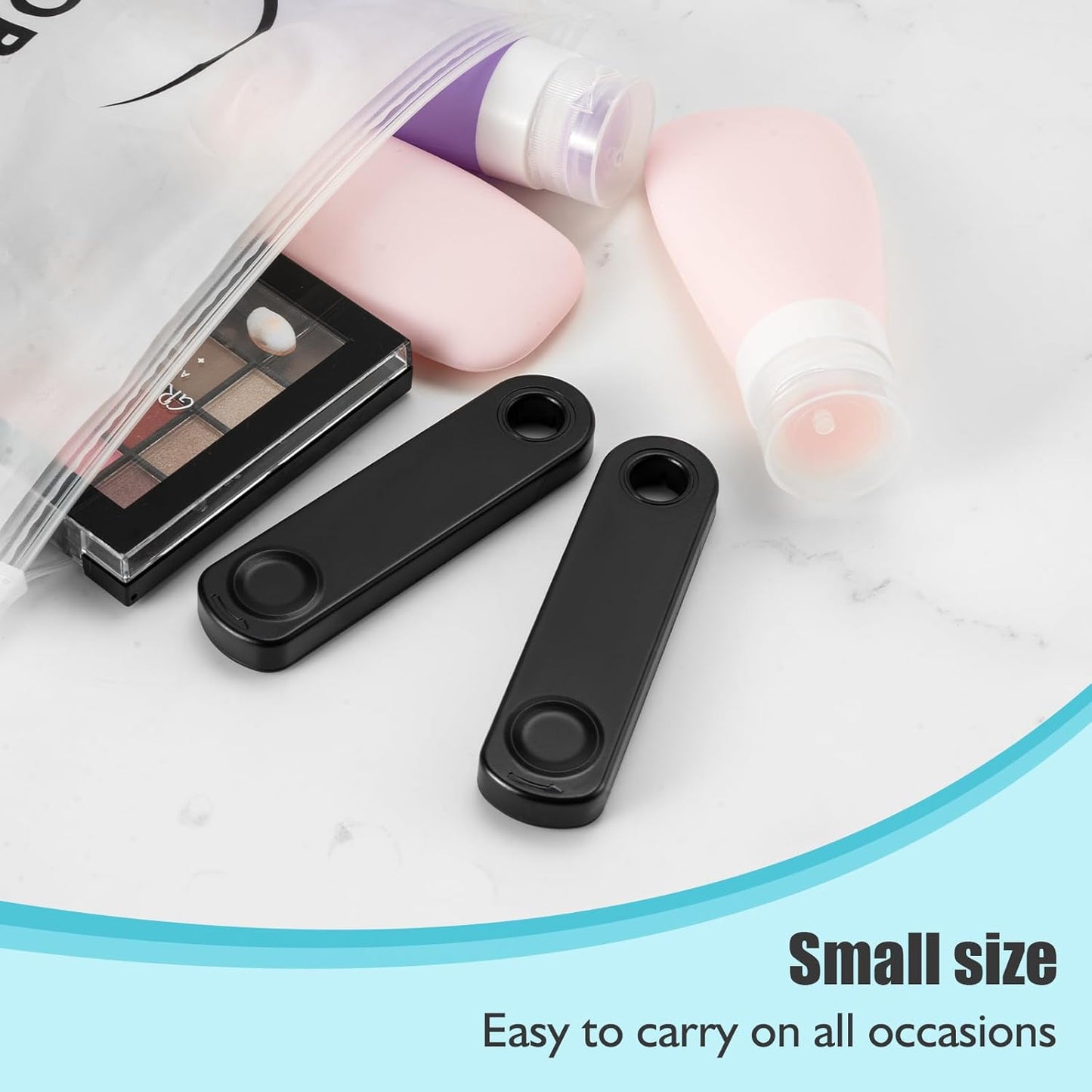 Reusable Cotton Swabs - 4Pcs - Rough Friction for Ears Cleaning Comes with Convenient Travel Case Holder - Black