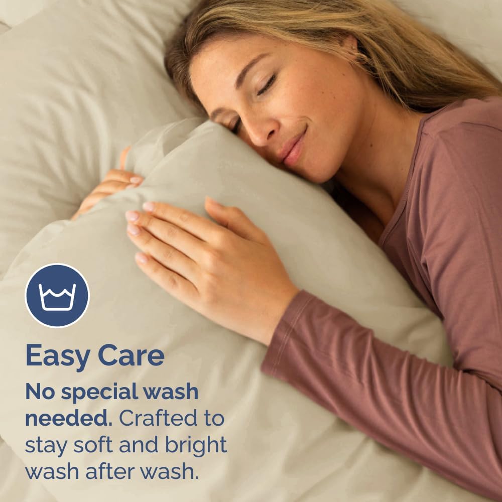 King Pillow Cases Set of 10 - Ultra Soft Hotel Quality Pillowcase Covers - Comfy & Wrinkle Free - Shrink, Stain and Fade Resistant - Easy-Care, Machine Washable Pillow Protectors - 10 Pcs Set - Cream