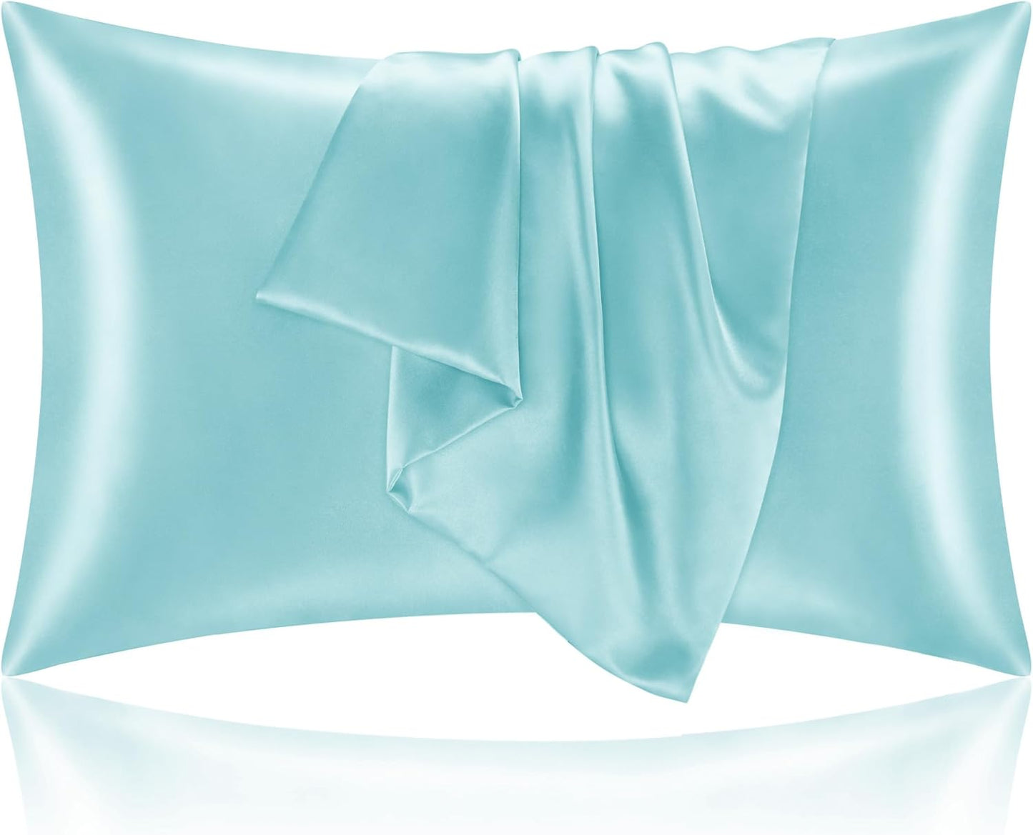 BEDELITE Satin Pillowcase for Hair and Skin, Super Soft and Cooling Similar to Silk Pillow Cases 2 Pack with Envelope Closure, Gift for Women Men(20"x40" King Size, Blue)
