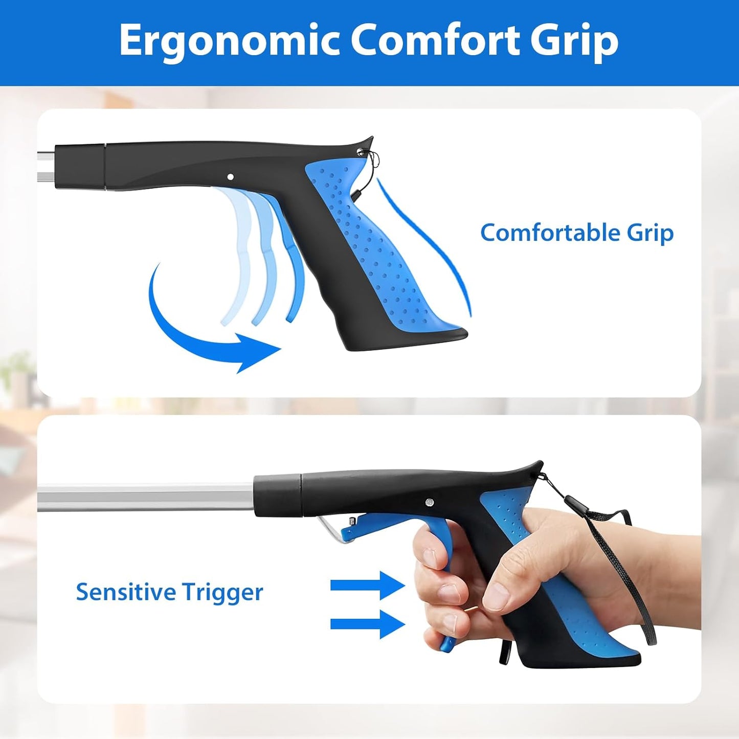 Grabber Reacher Tool 36 Inch, Heavy Duty Foldable Grabber with Anti-Slip 360° Rotating Jaw, Magnetic Tip for Seniors, Reacher Grabber Pickup Tool for Elderly After Surgery Recovery