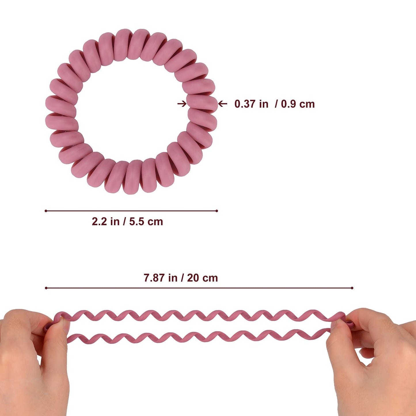 JessLab Spiral Hair Ties for Women, 10-Pack Traceless No-Damage Ponytail Holders, Coils Hair Bands for Girls, Assorted Colors