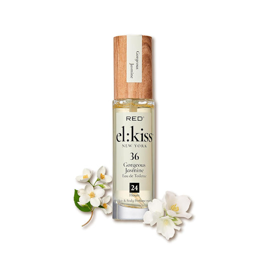 EL:KISS Hair Perfume & Body Mist, Gorgeous Jasmine Inspired by Guc. Flora Eau de Toilette 30mL (1.01 Fl Oz), Hydrating & Long-Lasting, Alcohol & Mineral Oil-Free, With Jojoba, Argan Oil & Aloe Vera