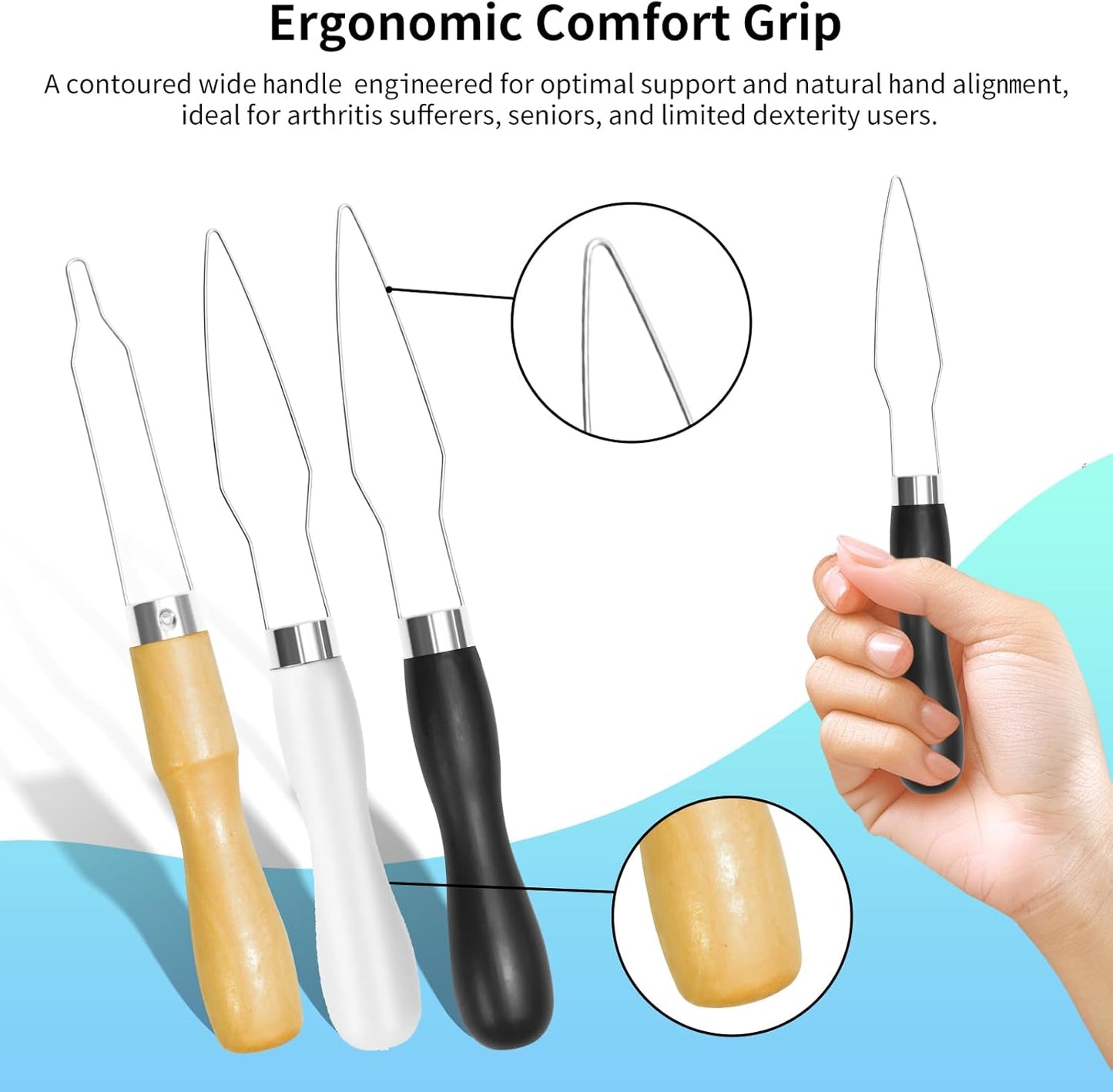 3 Pack Button Hook Tool for Seniors & Arthritic Hands - One Handed Button Assist Device with Comfort Grip Handle - Dressing Aid for Shirts, Pants, Wedding Dresses