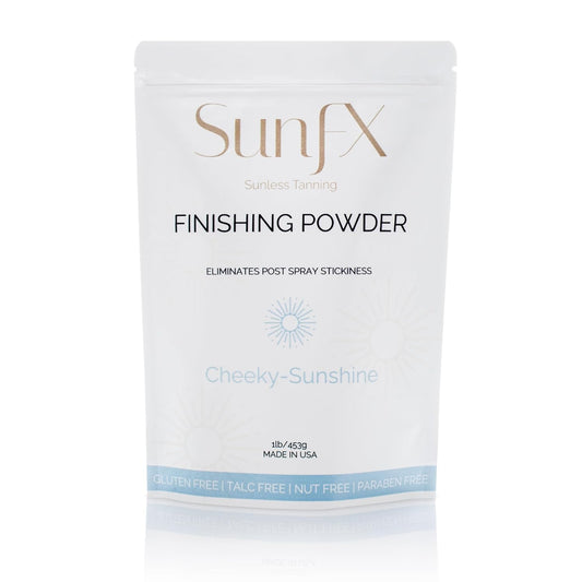 SunFX Post Spray Tan Translucent Finishing Powder | Talc Free | Sunless Tanning Setting Powder | Shimmer | Cheeky-Sunshine - 1lb
