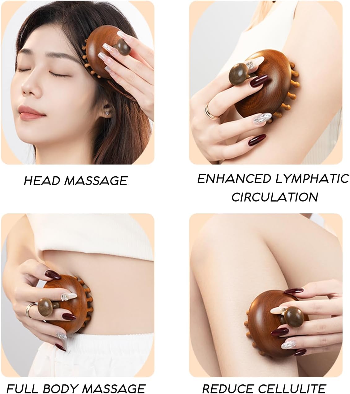 Wooden Comb for Head Scalp Massager Hair Growth, 100% Sandalwood Handmade Hair Comb for Women Men Tension Relief Promote Lymphatic Circulation