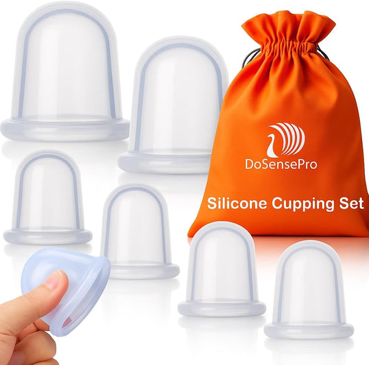 Silicone Cupping Therapy Set - by DoSensePro - Silicone Cupping Set Massage Therapy Cups for Arthritis, Pain Relief, Anti Aging, and Anti-Cellulite - Cupping Kit for Massage Therapy Cups
