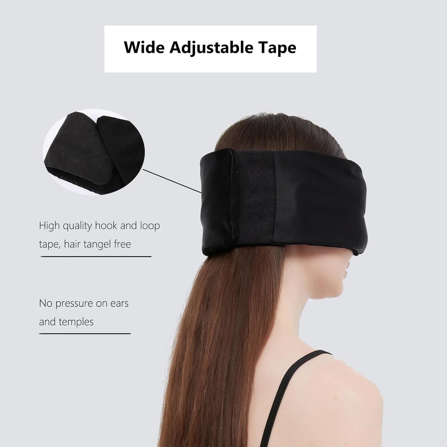 Weighted Eye Mask Silk ALASKA BEAR for Sleeping, Wraparound Style Compression, Wide Headband and Large Coverage Ears for Sound-muffling, Microwavable Beads Filled