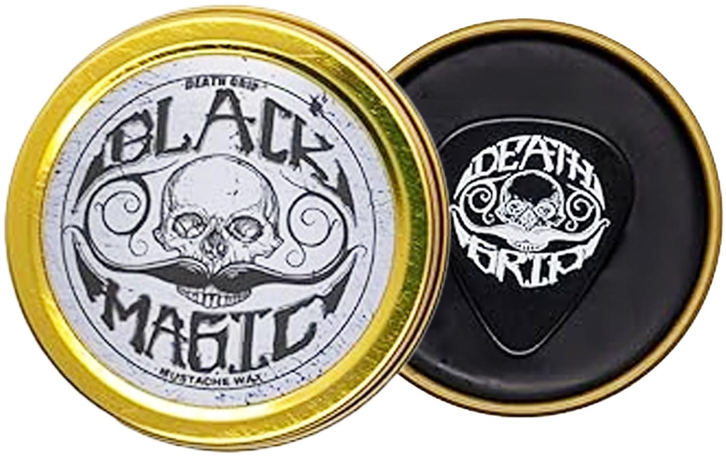 THE VINTAGE GROOMING CO. Black Mustache Wax | Black Magic Death Grip Moustache Wax | Hide Grey Hair In Beard Or Moustache | Extra Strong Hold Mustache Wax Unscented | 1 oz Tin Heat Source Required