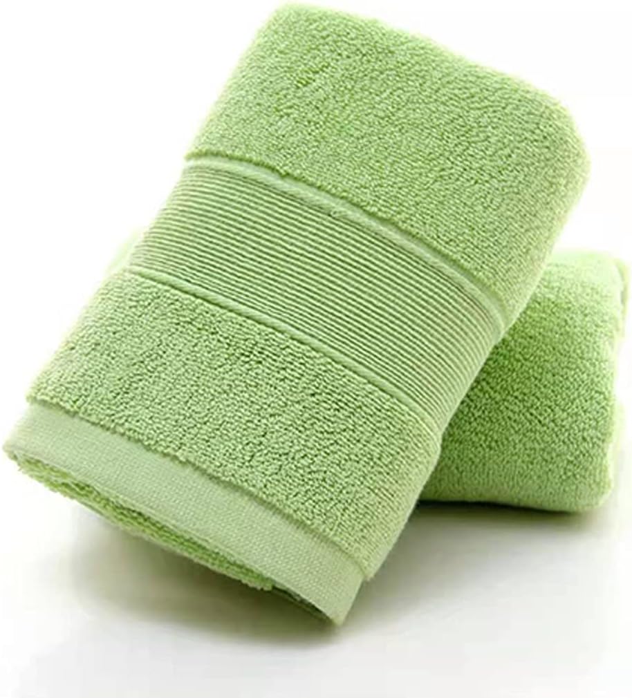 Hand Towels for Bathroom 2 Pack-100% Cotton Hand Towel (14 x 30 Inch), Highly Absorbent and Quick Dry Face Washcloth, Home Soft Premium Towel for Hotel, Bath, Kitchen and Spa (Green)