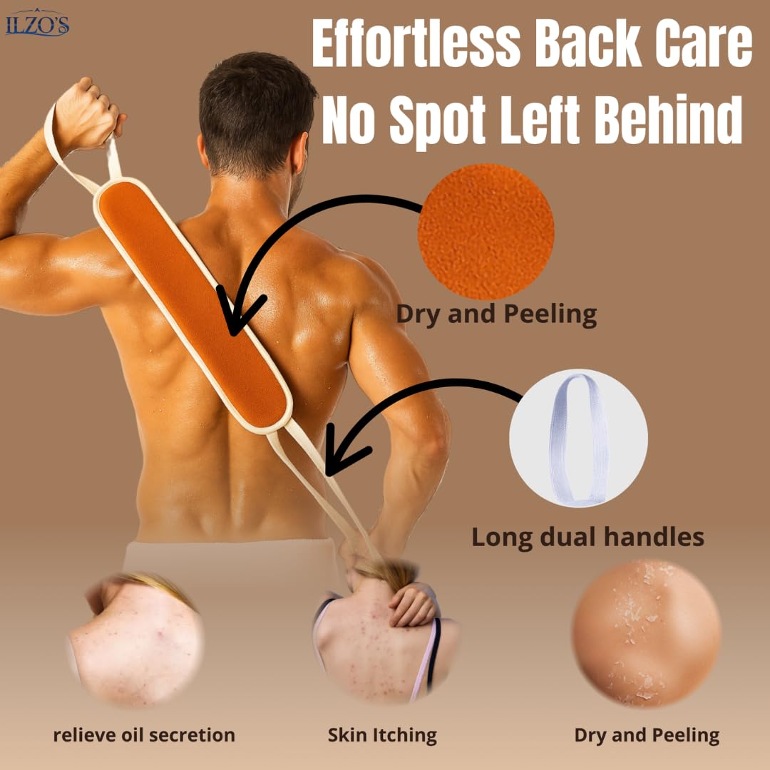 Original Moroccan Kessa Exfoliating Glove Set (ILZO’S) – 3-Piece Hammam Mitts for Face, Body & Back – Deep Skin Cleansing & Dead Skin Removal – Reusable Natural Exfoliator – Assorted Colors (ORANGE)