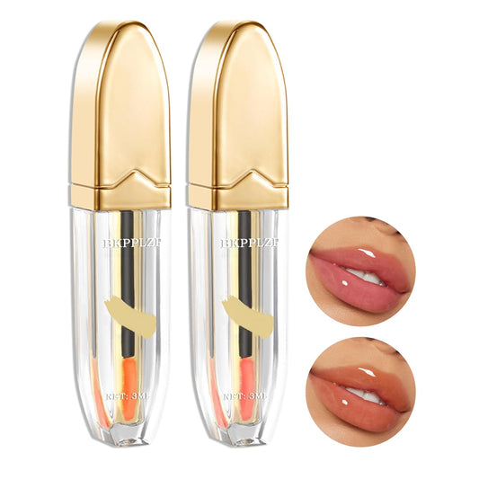 2 Pack Crystal Flower Jelly Lipstick,Magic Color Changing Lipstick,PH Clear Temperature Color Changing Lip Gloss,Lip Balm,Long Lasting Nourishing Moisturizing Lip Stick Set M