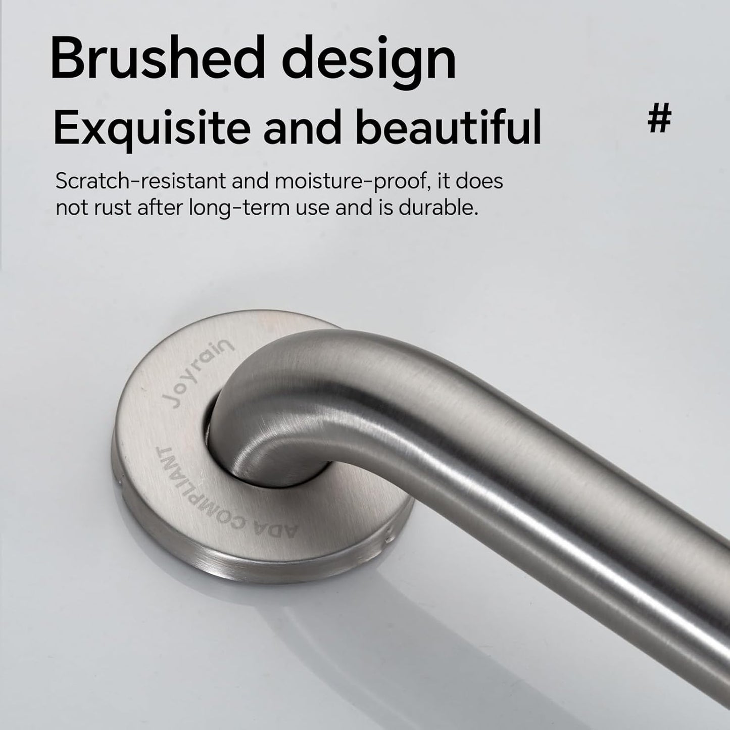 Joyrain 16-inch Bathroom Safety Grab Bar - 500lb Weight Capacity ADA Certified Anti-Slip Handle for Shower/Tub/Toilet, Elderly & Disabled Assist (Brushed Stainless Steel, 16 inch)