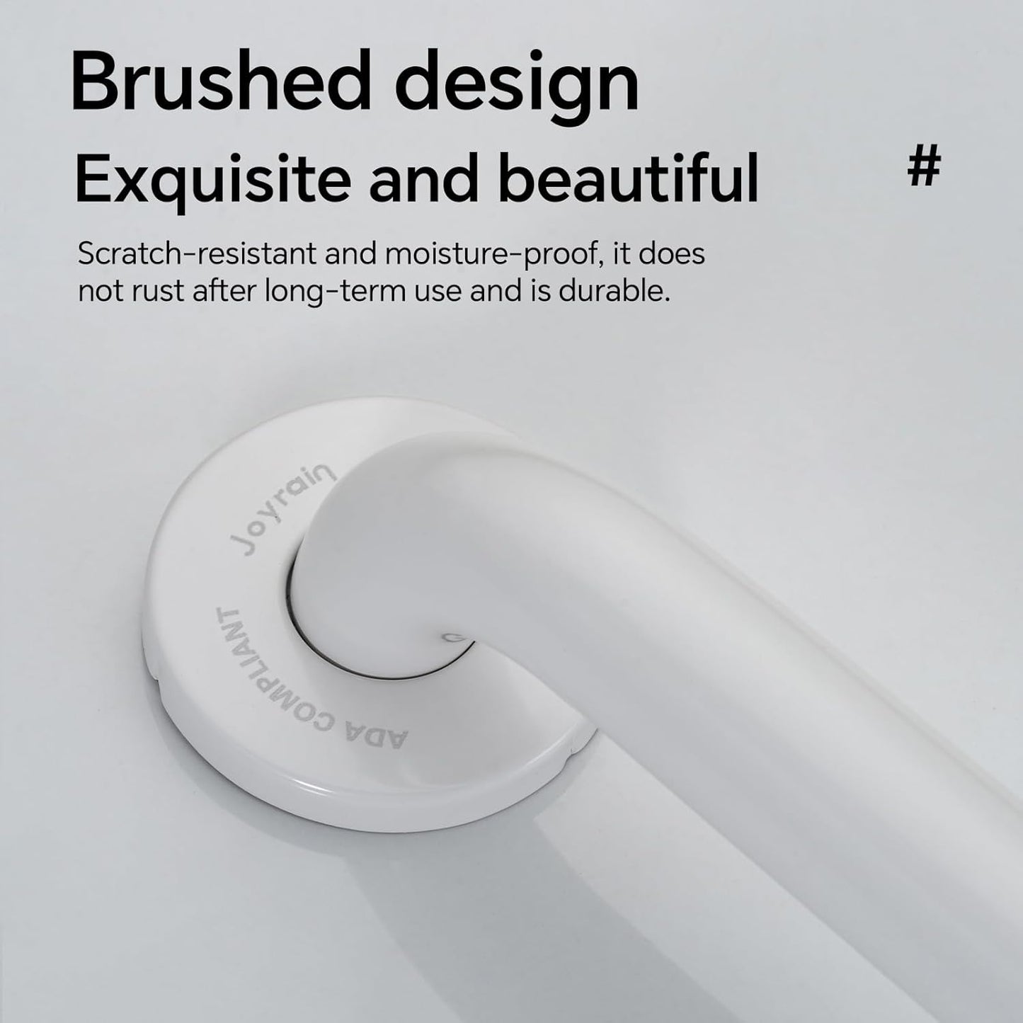 Joyrain 16-inch Bathroom Safety Grab Bar - 500lb Weight Capacity ADA Certified Anti-Slip Handle for Shower/Tub/Toilet, Elderly & Disabled Assist (White, 18 inch)