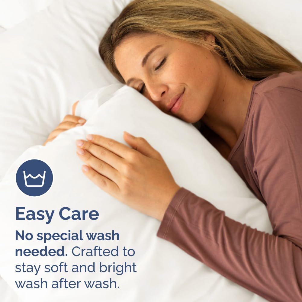 King Pillow Cases Set of 4 - Ultra Soft Hotel Quality Pillowcase Covers - Comfy, Cozy & Wrinkle Free - Shrinkage and Fade Resistant - Machine Washable Pillow Protectors - 4 Piece Set - Antique White