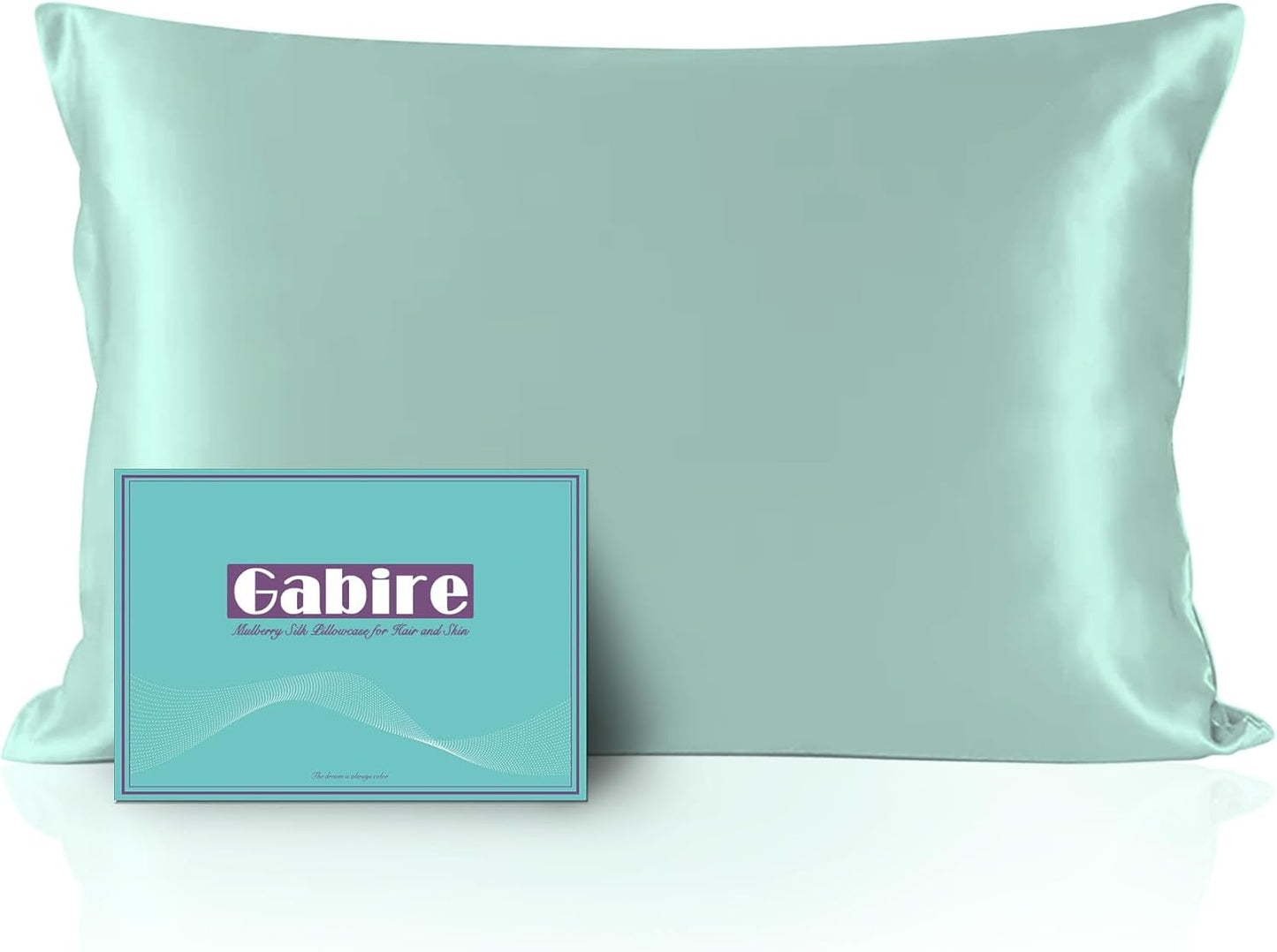 Mulberry Silk Pillow Cases for Hair and Skin Prevent Acne Pillowcase Both Sides Real Silk Pillowcases Organic Silk Pillowcase with Hidden Zipper, Sage Green, Standard (20"×26")