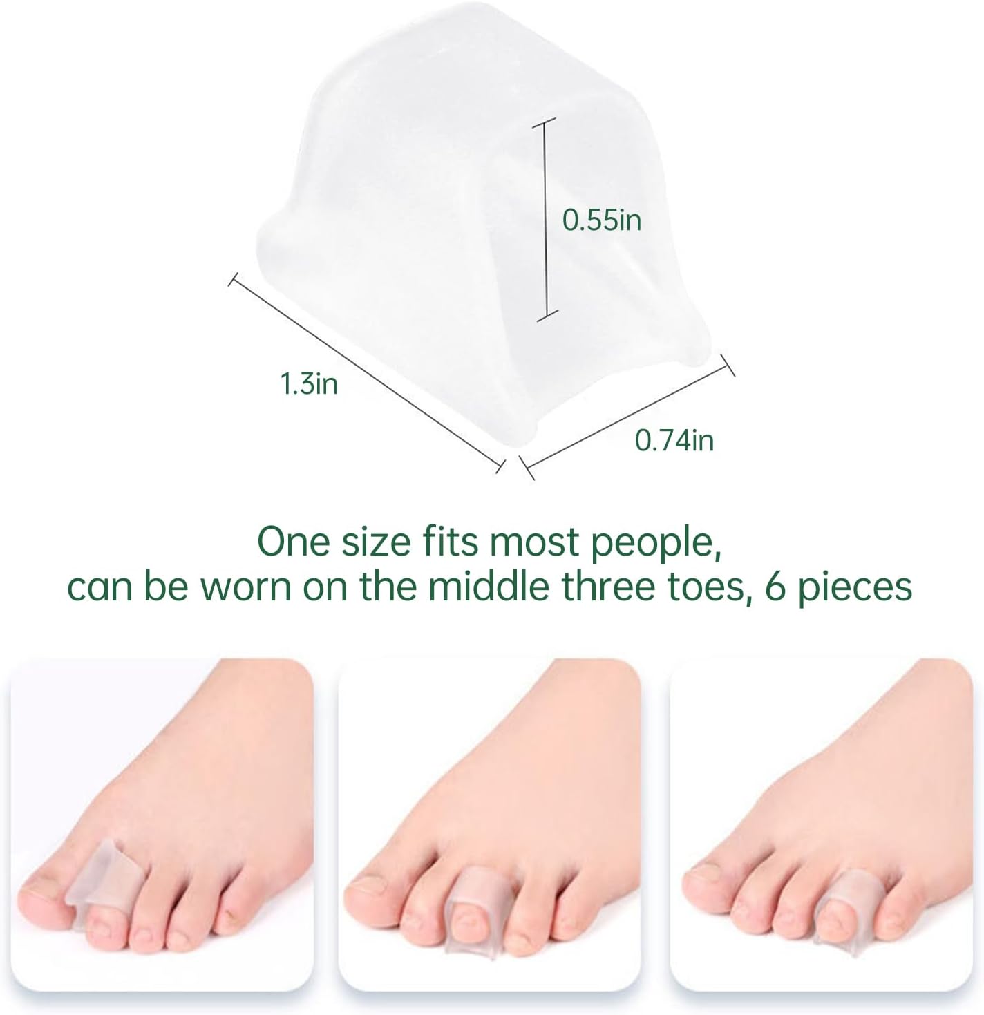 Gel Hammer Toe Corrector - Hammer Toe Straightener for Women and Men, Toe Protectors & Hammer Toe Cushion, Soft Silicone Hammer Toe Straightener Corrector, Pack of 8