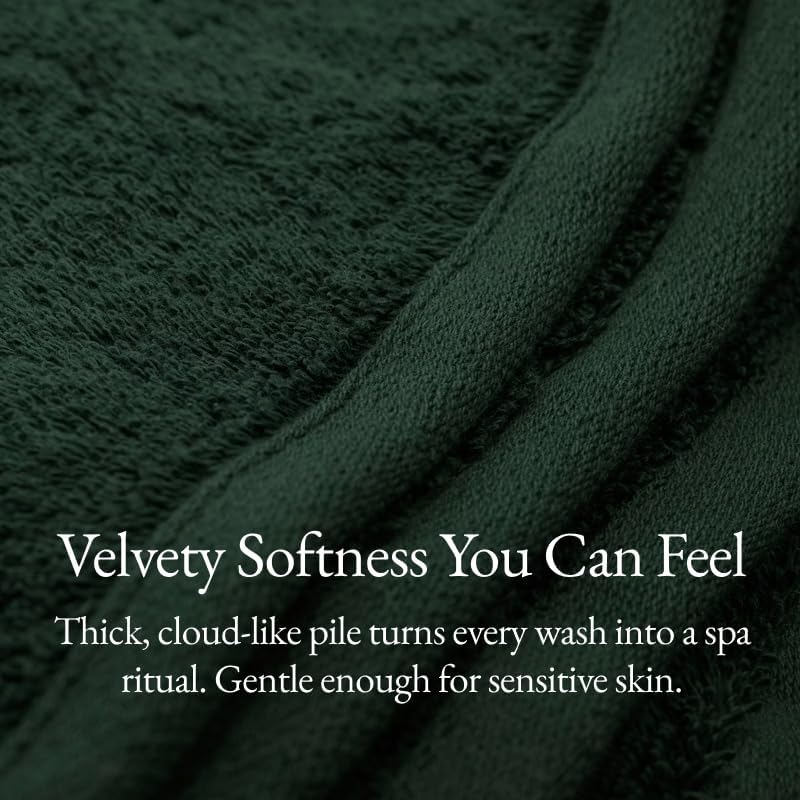 Italic Ultraplush 100% Australian Cotton Hand Towels - Set of 2 Luxury Hand Towels, Ultra Soft and Highly Absorbent 800GSM for Bathroom,Shower, Hotel, and Spa (Deep Forest)