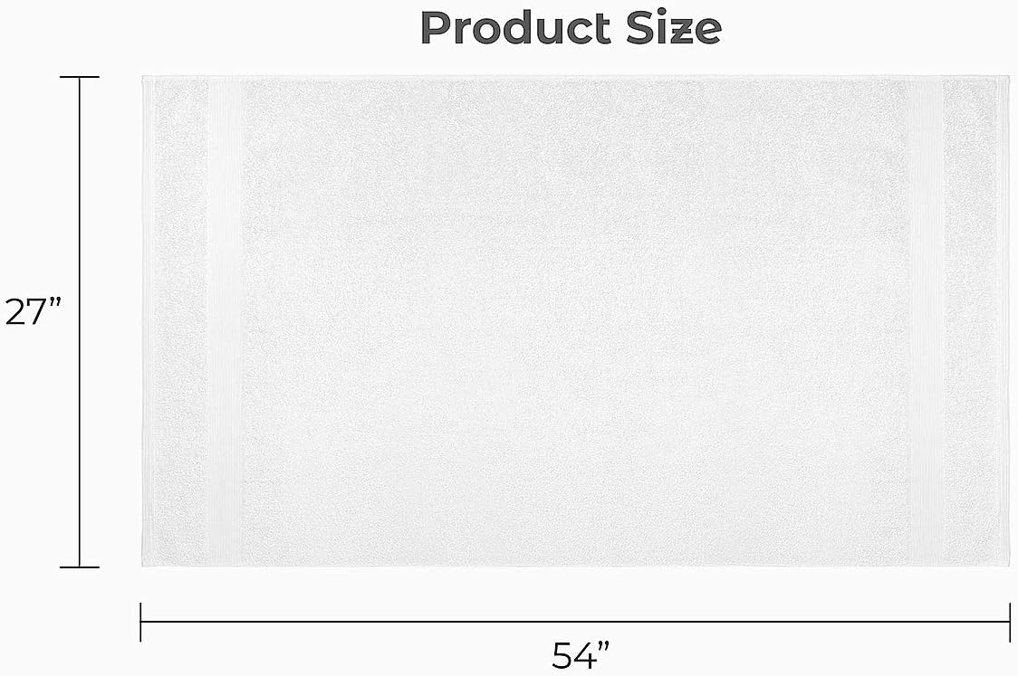 Softolle Luxury Bath Towels Set of 4 (27” x 54”) | Towels for Bathroom | Super Soft | Highly Absorbent Towels for Home, Spa, Gym (White)