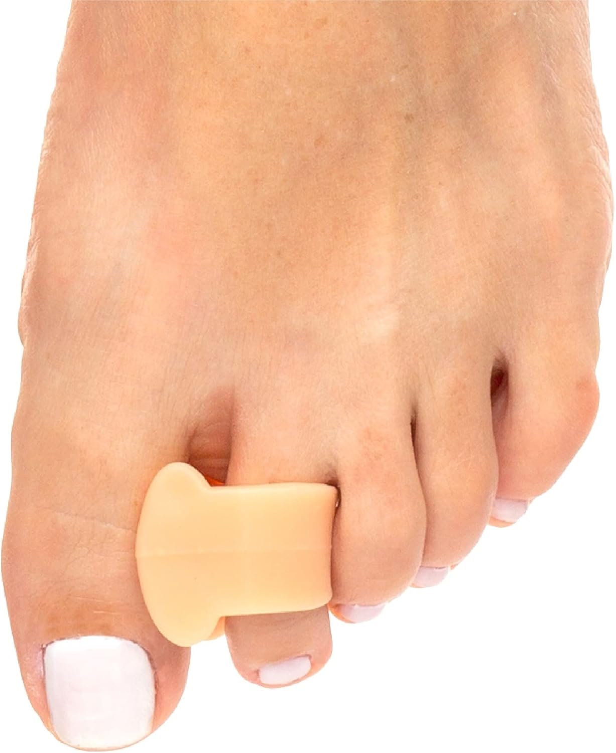 ZenToes Gel Toe Separators for Overlapping Toes, Bunions, Big Toe Alignment, Corrector and Spacer - 4 Pack (Beige)