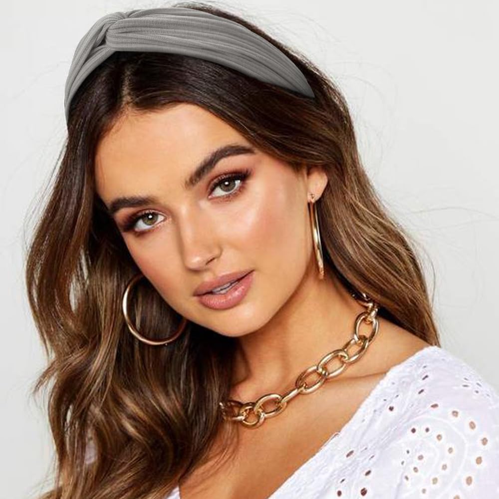 DRESHOW 10 Pack Headbands for Women Criss Cross Vintage Head Wrap Boho Headband Twisted Elastic Hair Accessories