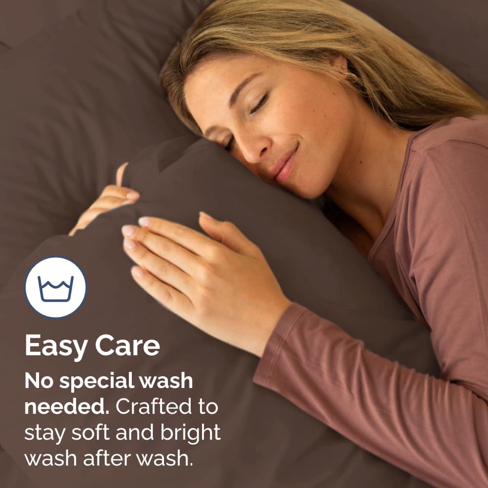 Long Pillowcases - Body Pillow Cover - Long Pillow Insert for Sleeping, Side Sleepers - Soft & Breathable Body Pillow Case with Envelope Enclosure - Comfy, Cozy & Machine Washable - 20" x 54" (Brown)