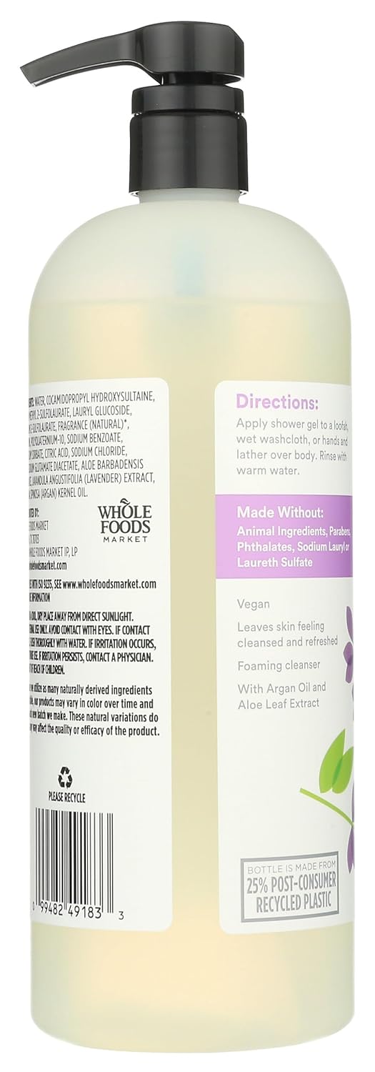 365 by Whole Foods Market, Foaming Shower Gel, Lavender, 32 Fl Oz
