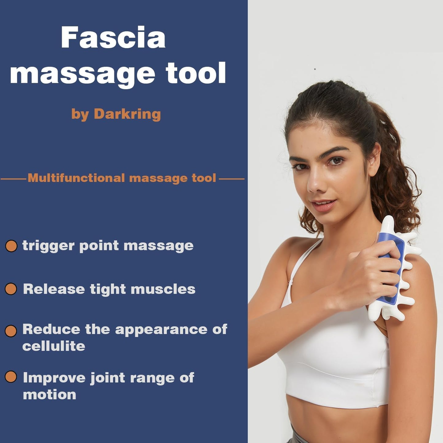 DARKRING Pressure Point Massage Tool - gua sha Facial and Trigger Point Tissue Massage Tool for Fascia Relief Blaster Set