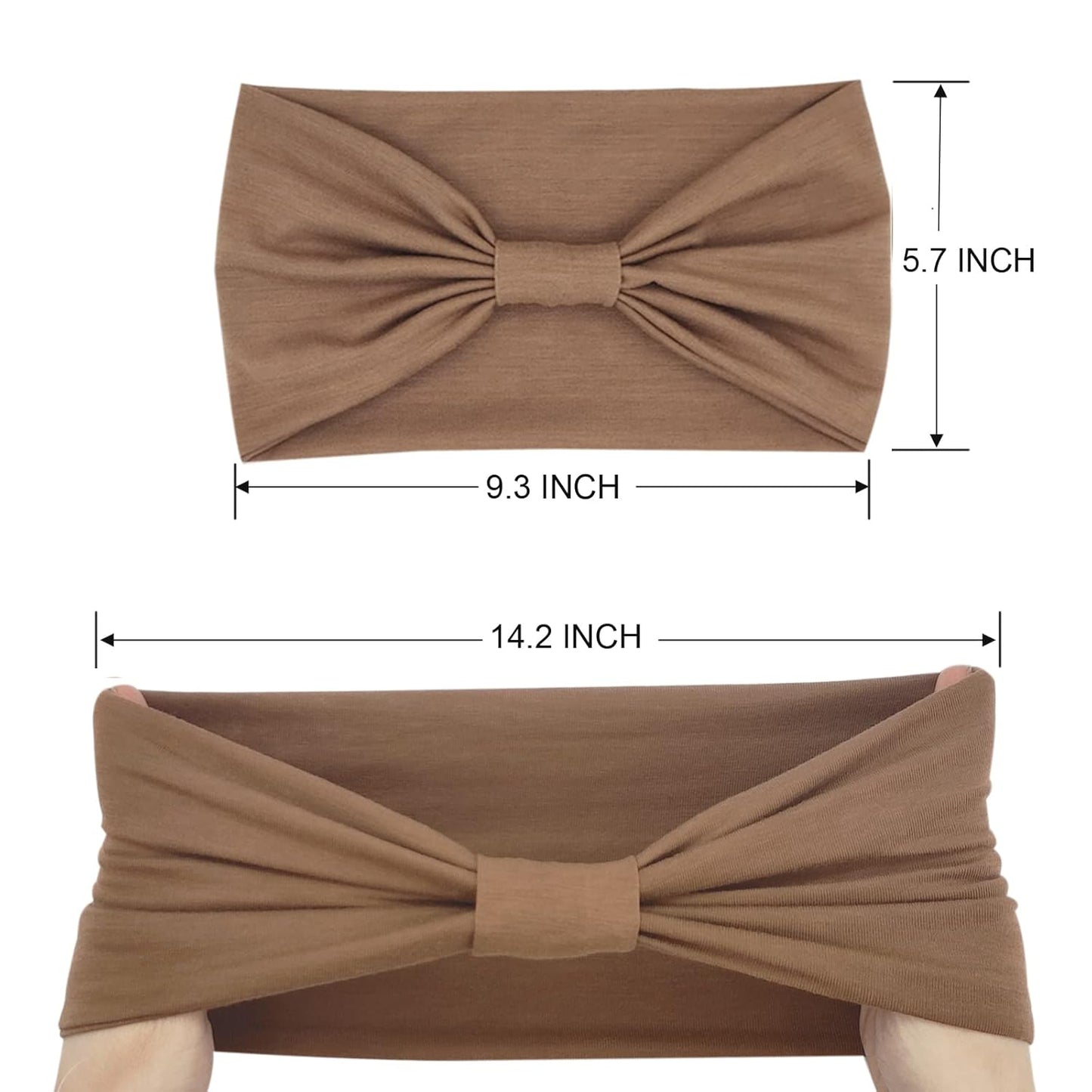 Wide Boho Headbands for Women Fashion Knotted Headband Yoga Workout Hair Accessories African Head Wrap 4 Pack