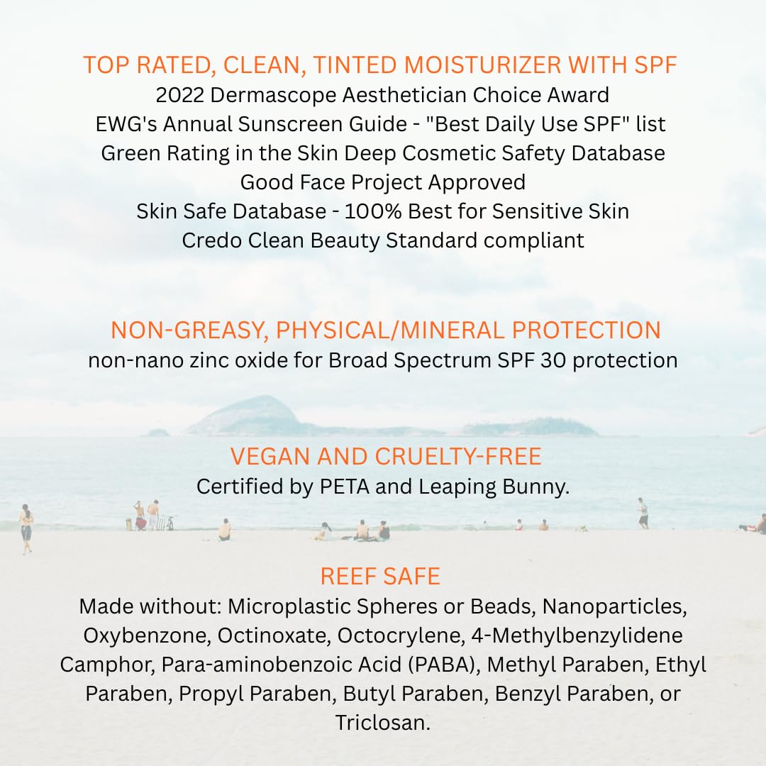 Suntegrity Tinted 5 in 1 Mineral Sunscreen for Face (SPF 30-2 oz) - Golden Light | BB Cream Moisturizer with Physical UVA/UVB Broad Spectrum Protection | Safe for Sensitive Skin
